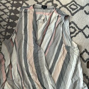 Printed blouse crossover in the front